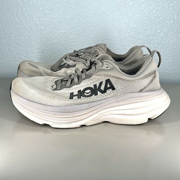 Hoka One One Bondi 8 Men's Gray 9 2E Running Cushioned Lightweight Gym Shoes - Picture 5 of 16